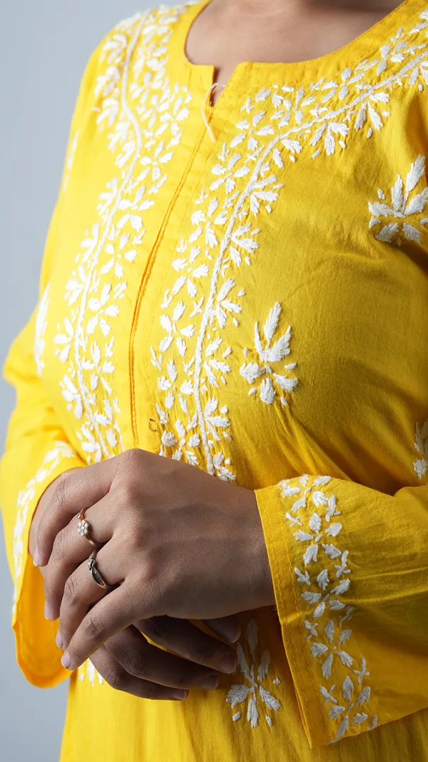 Yellow_Cotton_Casual_Long_Kurti_For_Women