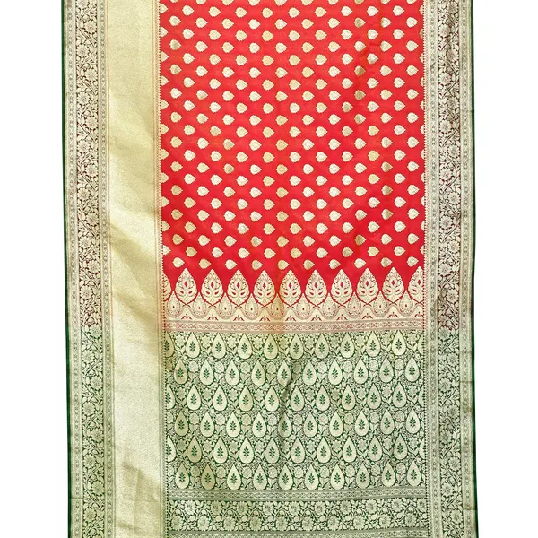 Orange_Satin_Silk_Banarasi_Sarees_For_Women