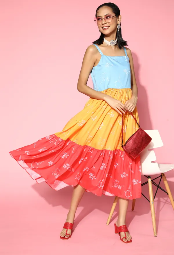 Blue_Stylish_Colourblocked_Sundress_Dress_For_Women