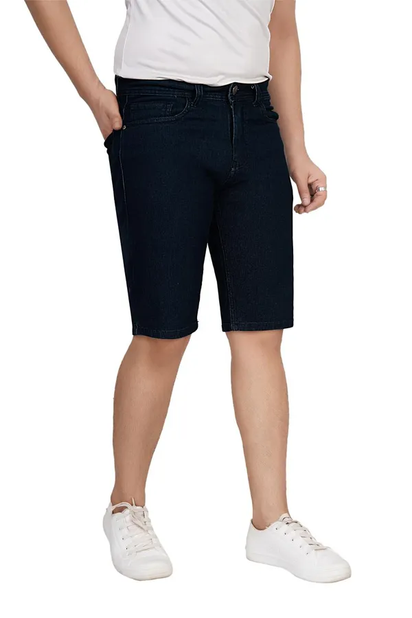 Dark_Green_Cotton_Premium_Denim_Shorts_For_Men
