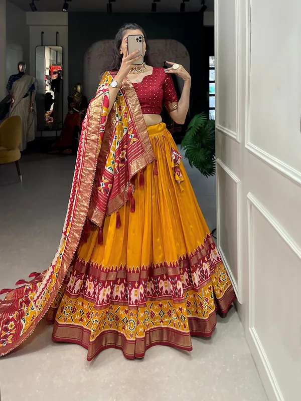 Mustard_Premium_&_Elegant_Dola_Silk_Lehenga_Choli_For_Women