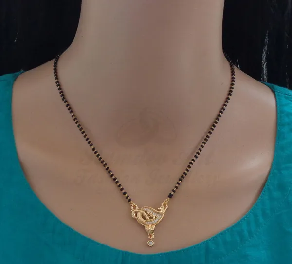Gold_Stylish_And_Trendy_Gold_Plated_Designer_Mangalsutra_With_Earrings_For_Women
