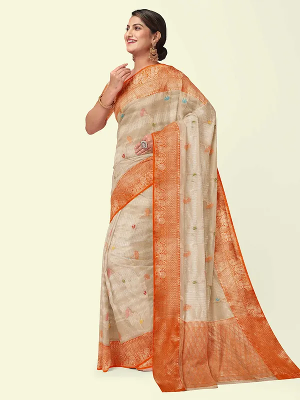 Light_Pink_Cotton_Blend_Banarasi_Sarees_For_Women