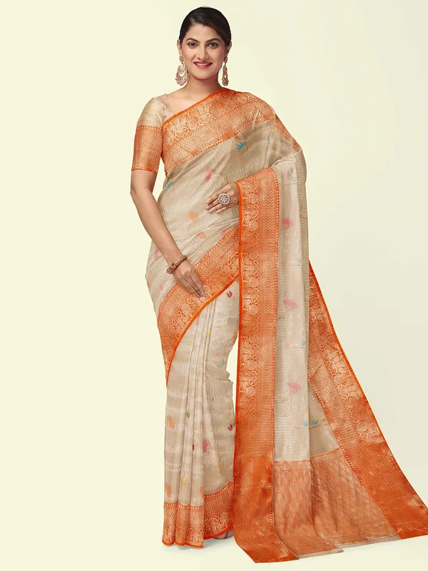 Light_Pink_Cotton_Blend_Banarasi_Sarees_For_Women