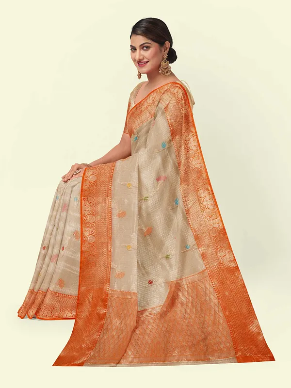 Light_Pink_Cotton_Blend_Banarasi_Sarees_For_Women
