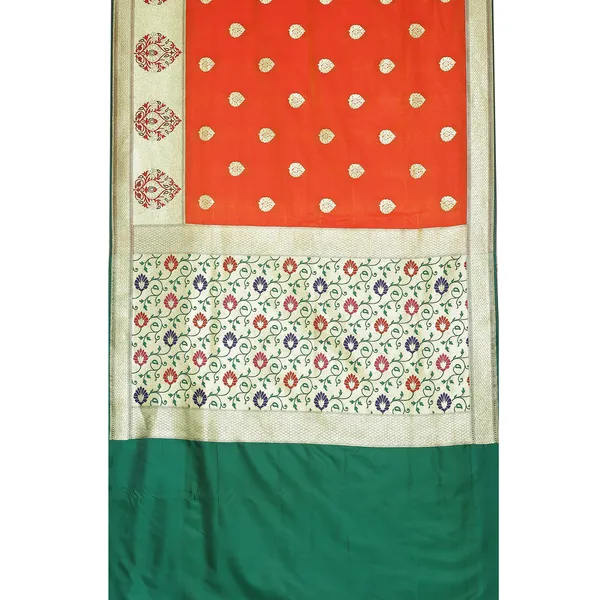 Orange_Satin_Silk_Banarasi_Sarees_For_Women