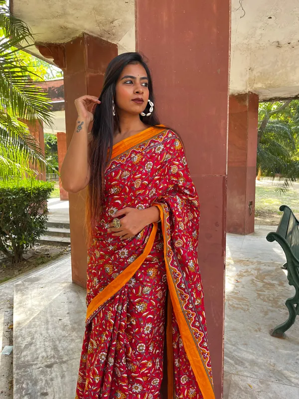 Handicraft_Women's_Block_Print_Pure_Soft_Cotton_Saree_With_Blouse_Piece_With_Blouse_Piece