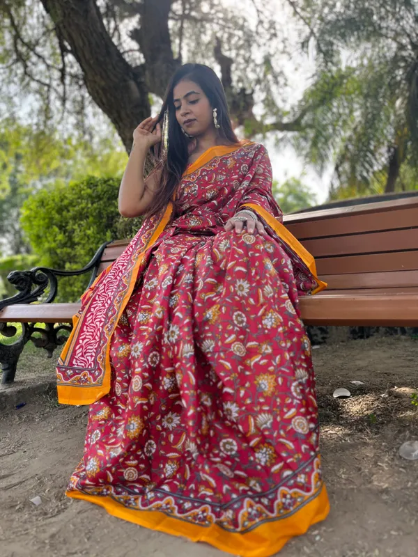 Handicraft_Women's_Block_Print_Pure_Soft_Cotton_Saree_With_Blouse_Piece_With_Blouse_Piece