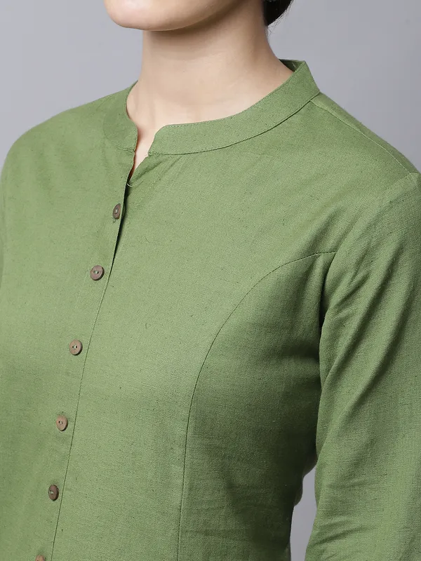 Green_Cotton_Solid_Kurta_With_Printed_Flair_Palazzo_Bottom_Set