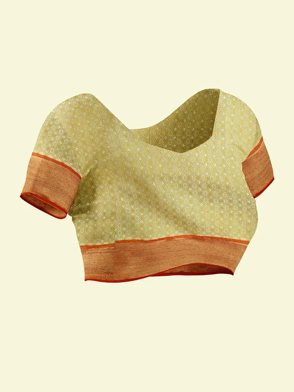 Yellow_Cotton_Blend_Banarasi_Sarees_For_Women