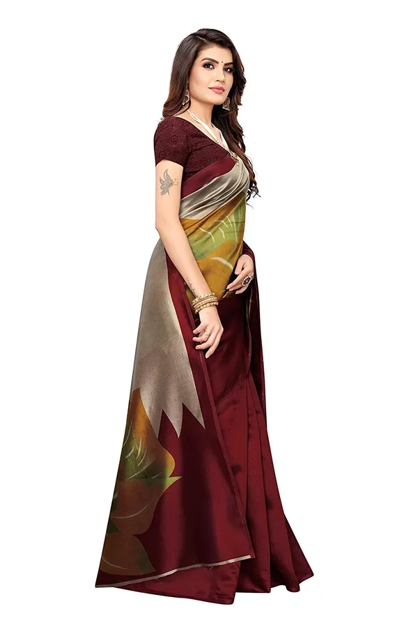 Maroon_Printed_Art_Silk_Traditional_Saree