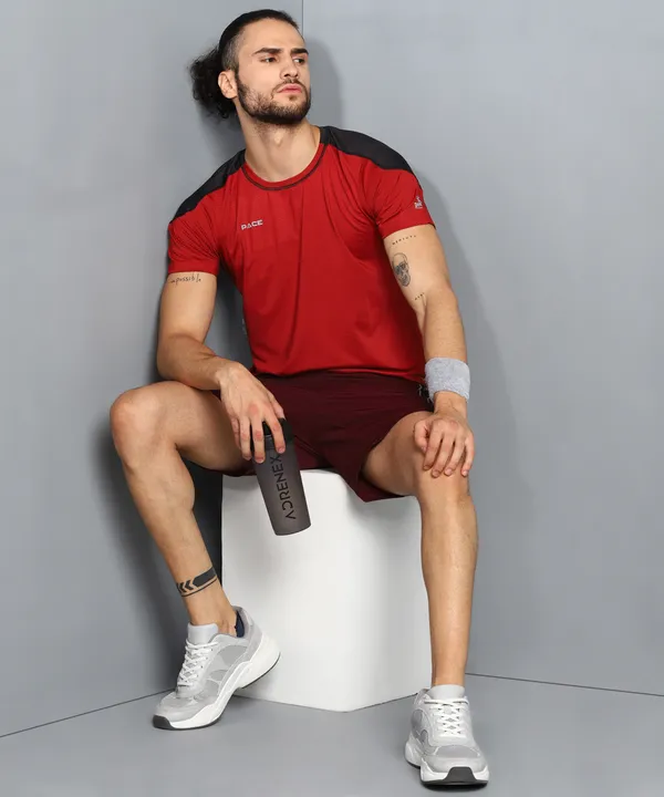 Mehroon_&_Black_Shorts_For_Men