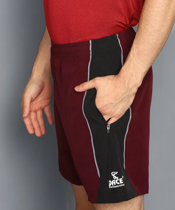 Mehroon_&_Black_Shorts_For_Men