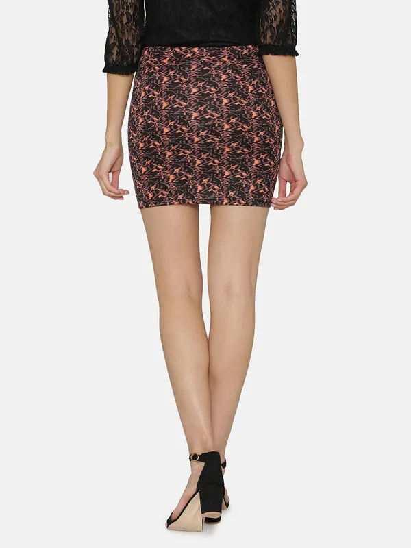 Brown_Lycra_High_Rise_Printed_Tulip_Short_Length_Wrap_Mini_Skirt_For_Women