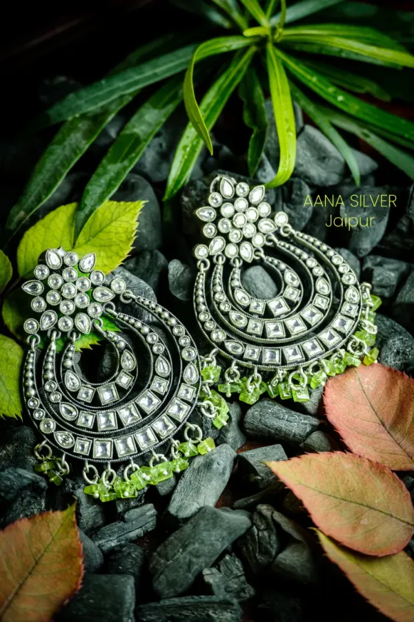 925_Pure_Sterling_Silver_|_Kundan_Earrings_|_Well_Stamped_&_Hallmarked