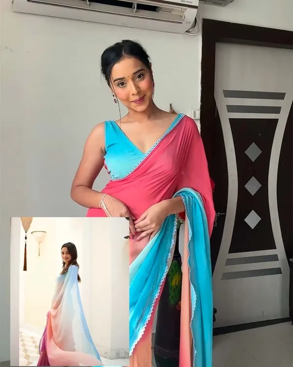 Dual_Colour_1-Minute_Ready_To_Wear_Georgette_Saree_With_Blouse_Piece
