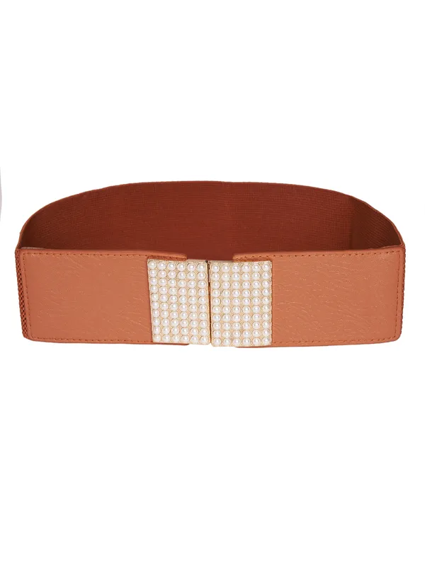 Tan_Artificial_Leather_Belt_For_Women