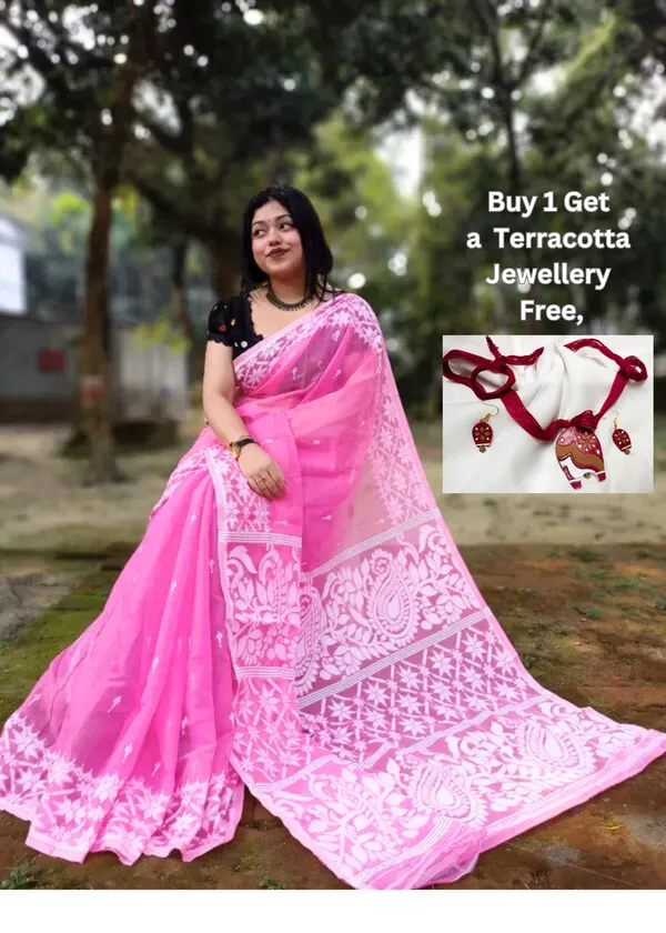 Pink_Premium_Quality_Dhakai_Jamdani_Saree