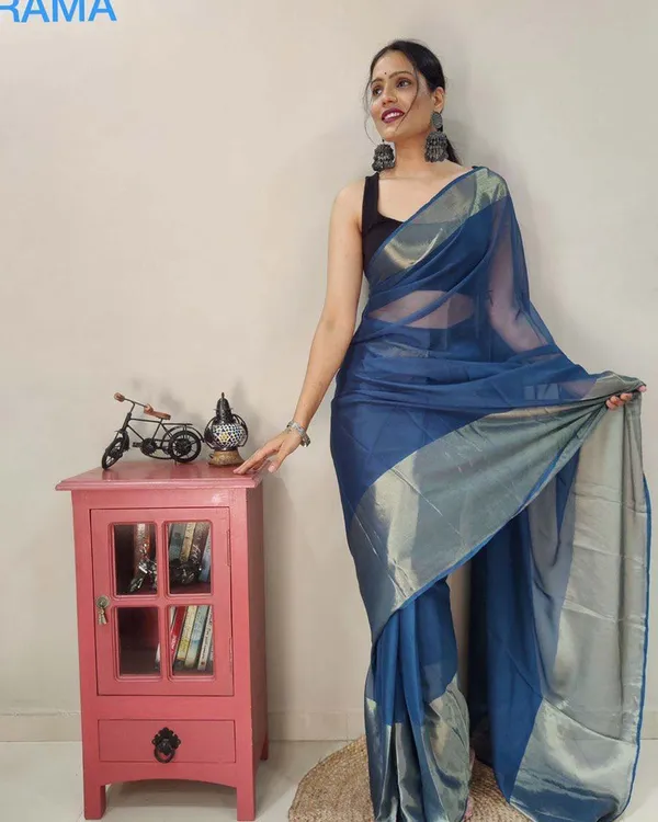 Rama_Colour_1-Minute_Ready_To_Wear_Georgette_Saree_With_Blouse_Piece