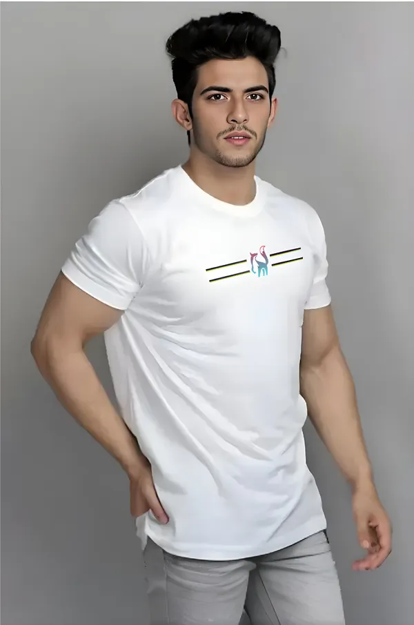 White_Printed_Half_Sleeve_Cotton_T-Shirt_For_Men