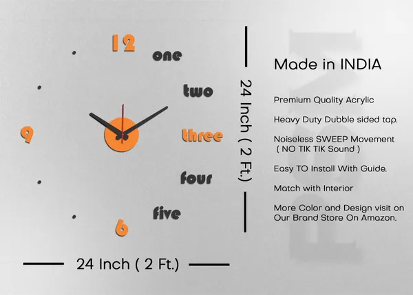 Orange_Black_Roman_Style_Decorative_Acrylic_3D_-_Diy_Wall_Clock