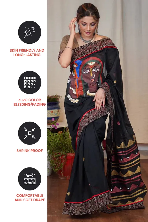 Black_Color_Linen_Printed_Festive_Or_Wedding_Wear_Saree