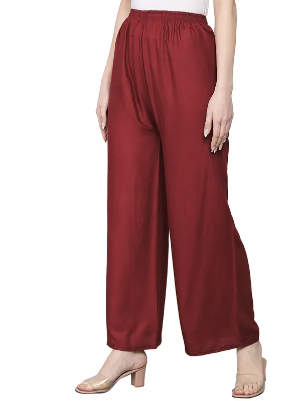 Maroon_Palazzo__Comfortable,_Stylish_And_Trendy_Casual_Wear
