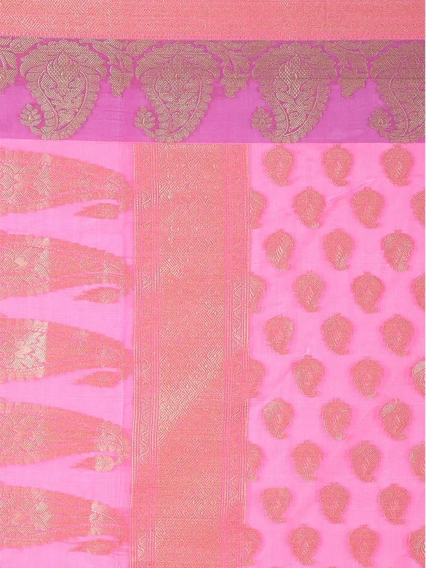 Grey_Cotton_Blend_Banarasi_Sarees_For_Women