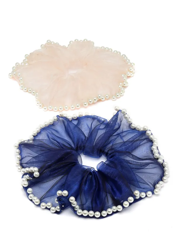 Vogue_Hair_Accessories_Blue_And_Pink_Fancy_Party_Big_Size_Scrunchies_For_Girls_and_Women_Set_of_2