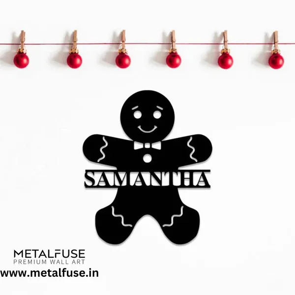 Wooden_Wall_Art_for_Home_Decoration|Gingerbread_Man_Monogram|Black