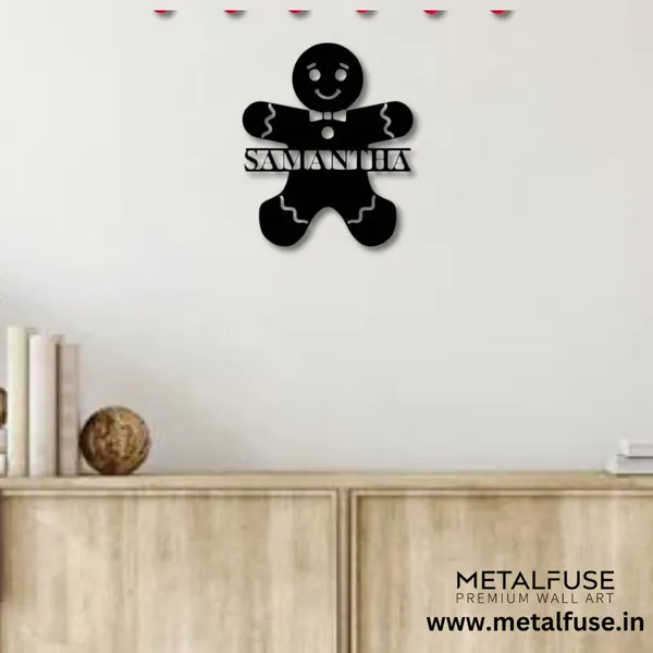 Wooden_Wall_Art_for_Home_Decoration|Gingerbread_Man_Monogram|Black