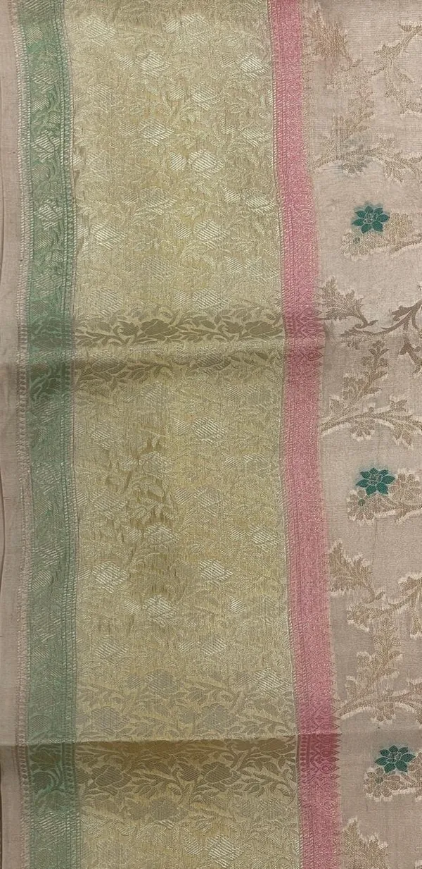 Humairah_Pure_Handloom_Cream_Dupion_Silk_Tilfi_Mina_Zari_Jaal_with_Contrast_Yellow_Skirt_Zari_Border_and_Cream_Blouse