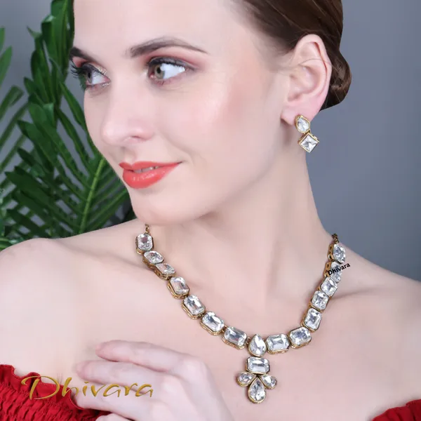 White_Alloy_Copper_Jewellery_Set_For_Women