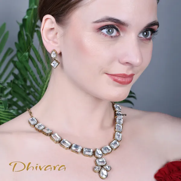 White_Alloy_Copper_Jewellery_Set_For_Women