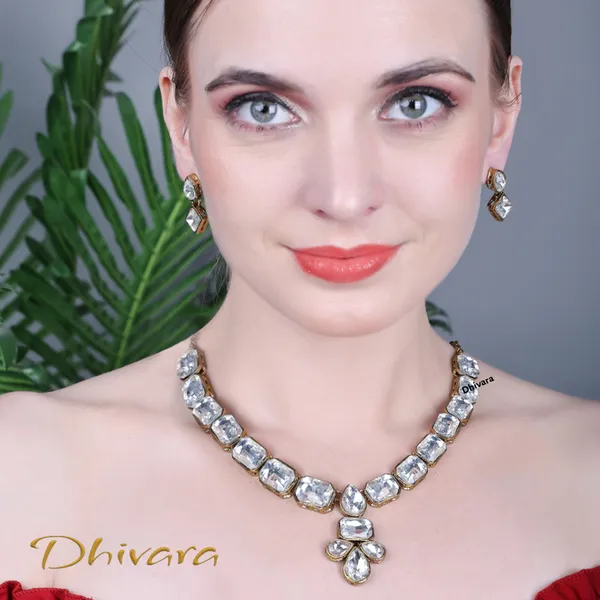 White_Alloy_Copper_Jewellery_Set_For_Women