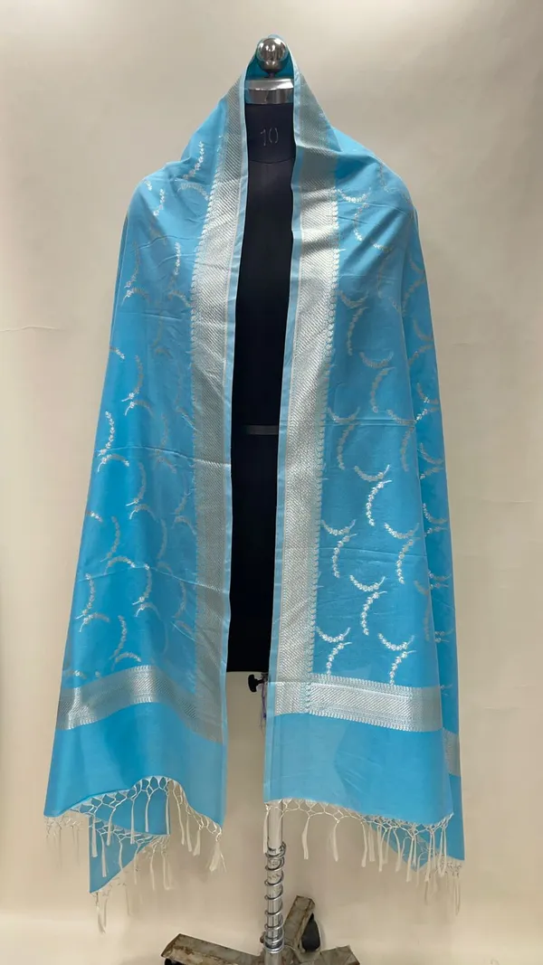 Humairah_Presents_Sky_Blue_Nakli_Semi_Katan_Silk_Silver_Zari_Banarasi_Dupatta