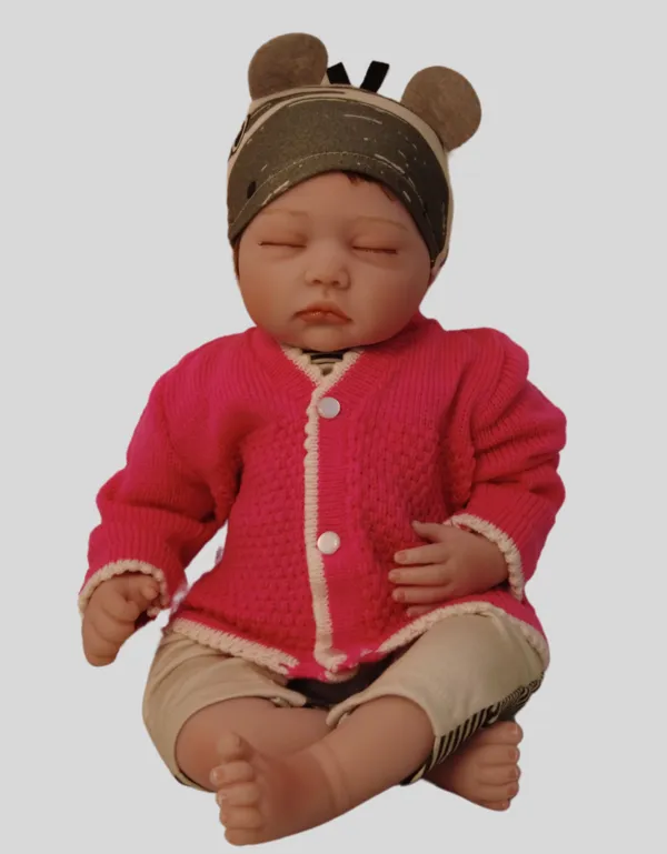 Pink_Sweater_Front_Open_V_Neck_Coat_For_Baby