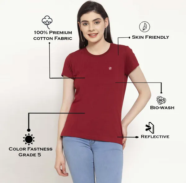Pack_of_2_White_&_Maroon_Cotton_Round_Neck_Short_Sleeves_T-Shirt_For_Women