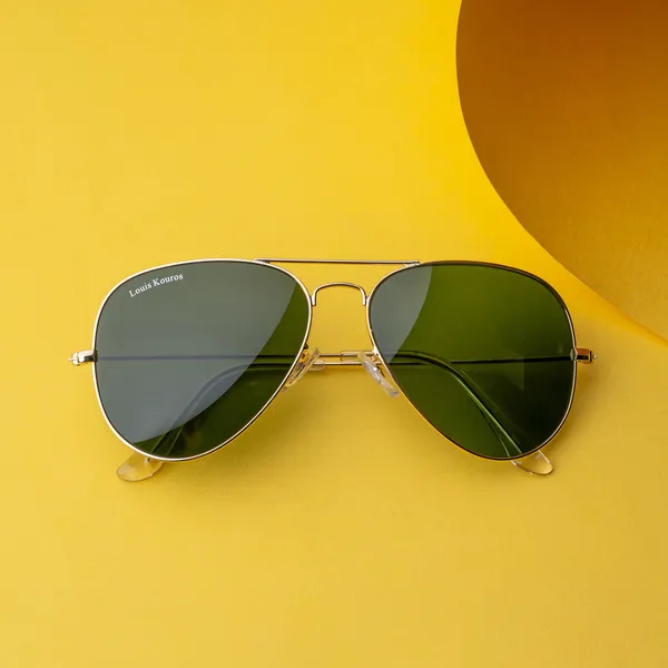 LOUIS_KOUROS_Green_Armstoner_Mirrored(Glass),_UV_Protection,_Toughened_Glass_Lens,_UV_Protection,_Night_Vision,_Aviator_Sunglasses_(62)__(For_Men_&_Women,_Green)