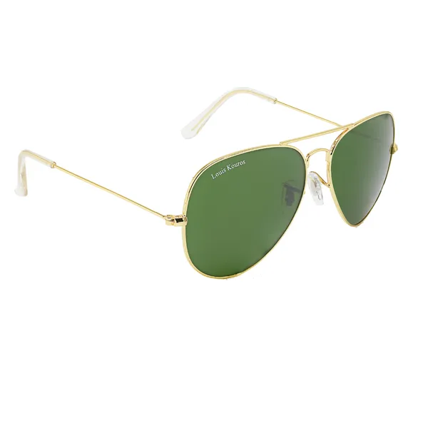 LOUIS_KOUROS_Green_Armstoner_Mirrored(Glass),_UV_Protection,_Toughened_Glass_Lens,_UV_Protection,_Night_Vision,_Aviator_Sunglasses_(62)__(For_Men_&_Women,_Green)