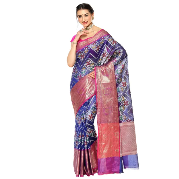 Blue_Art_Silk_Banarasi_Sarees_For_Women