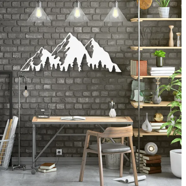 Metal_Wall_Art_for_Home_Decoration__|_Timberline_Mountains__|_White