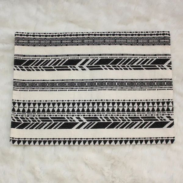 Pack_of_18_Piece_Cotton_Black_Cross_Road_Collection_Place_Mat_With_Napkin_For_Dining_Room_and_Living_Room