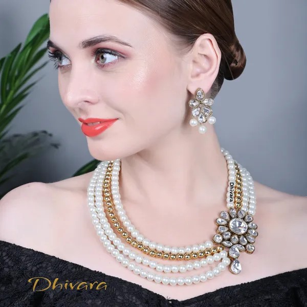 White_Alloy_Jewellery_Set_For_Women