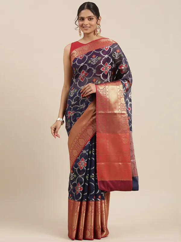 Blue_Kanchi_Silk/Brocade_Banarasi_Sarees_For_Women