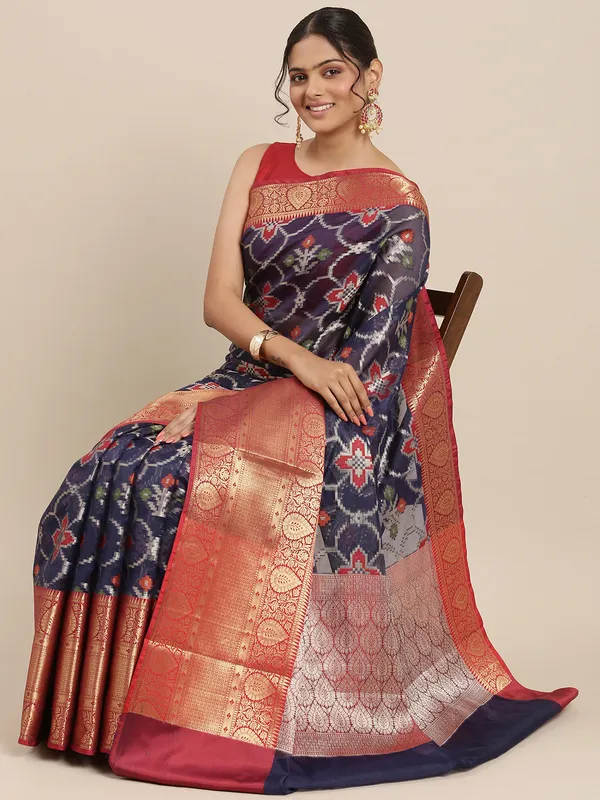 Blue_Kanchi_Silk/Brocade_Banarasi_Sarees_For_Women