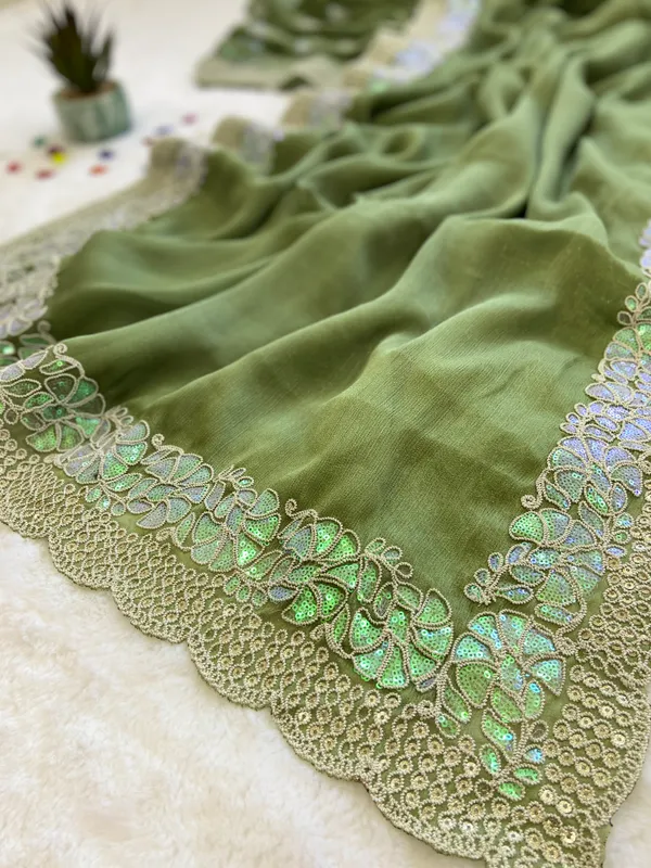 Pihu_Green_–_Diwali_Special_|_Shimmer_Sitara_Fabric_Saree_with_Embroidery_&_Sequence_Work,_Cutwork_Border