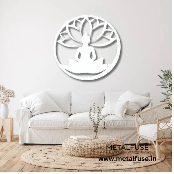 Metal_Wall_Art_for_Home_Decoration__|_Buddha_Lotus_Flower__|_White