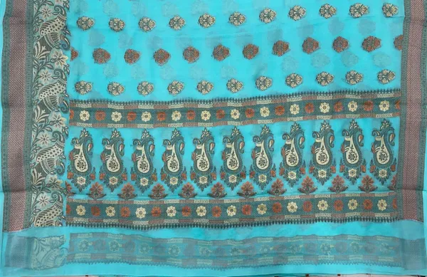 Humairah_Presents_Pure_Handloom_Sea_Green_Chiffon_Floral_Zari_Mina_Booti_Skirt_Floral_Mina_Zari_Border_and_Big_Boota_Pallu_with_Sea_Green_Blouse