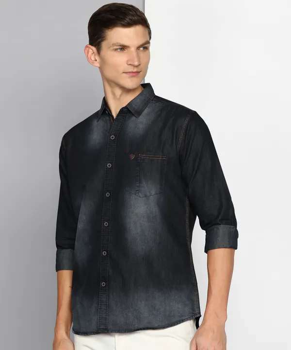 Men's_Black_Denim_Single_Pocket_Essential_Shirt